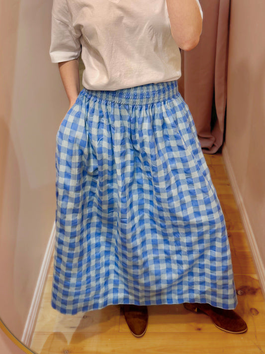 Elsie Skirt Blue Check