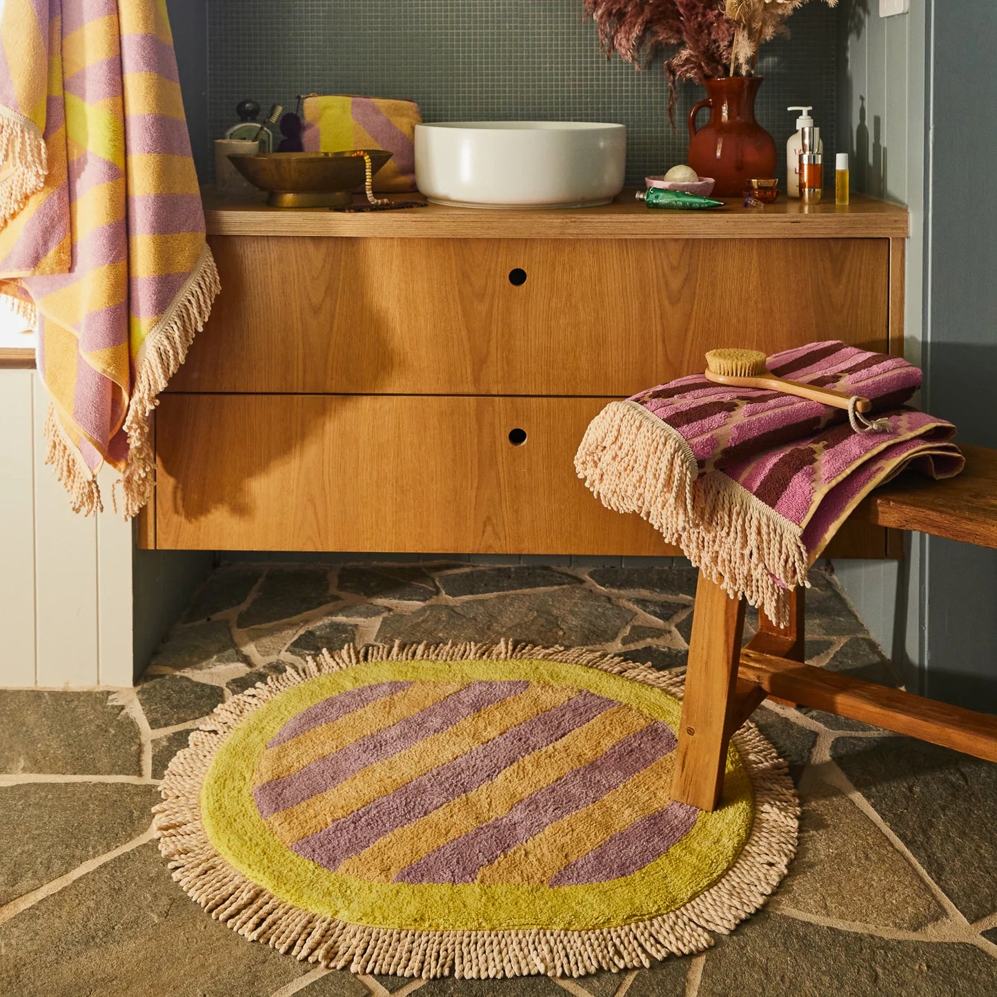 Jarita Bath Mat Mauve