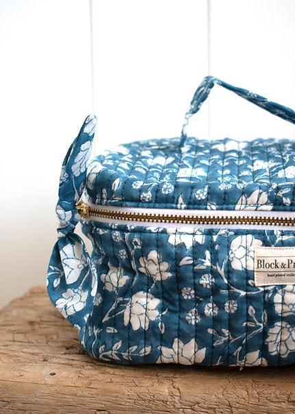 Blue Daisy Vanity Bag