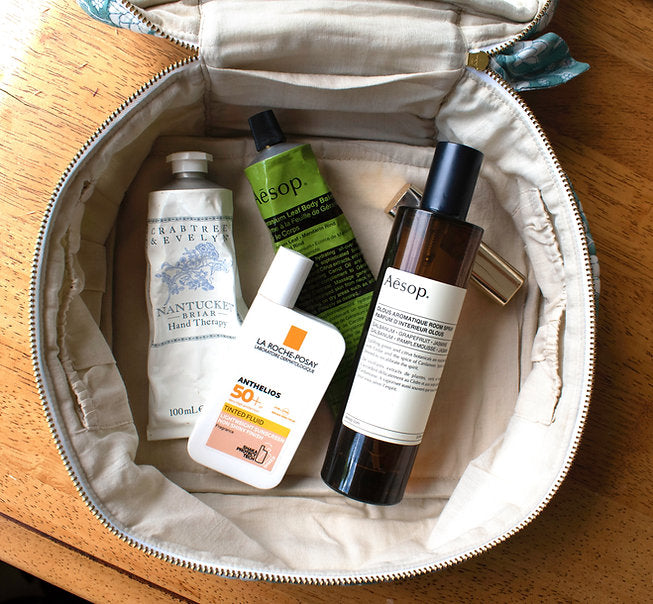 Blue Daisy Vanity Bag