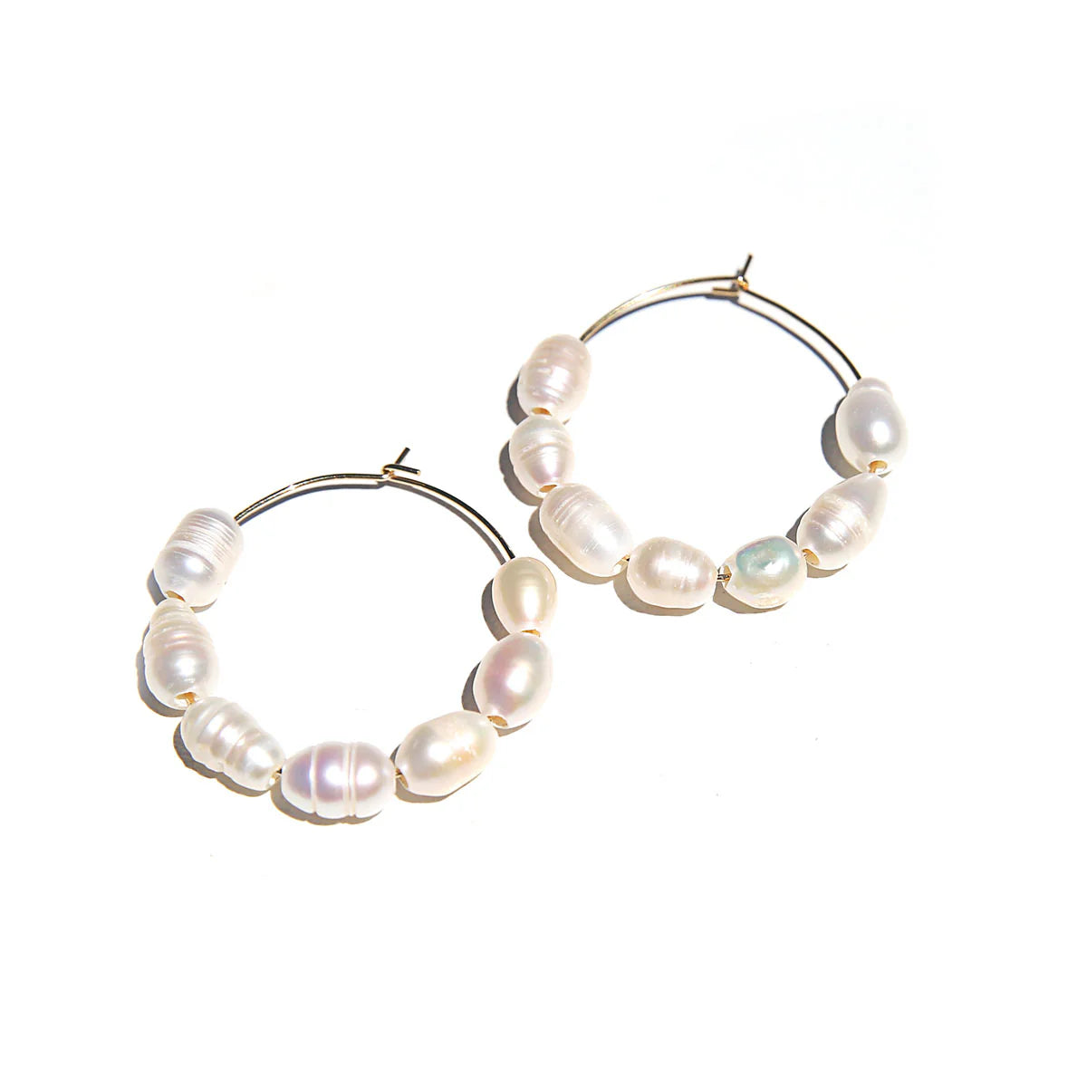 Pearl Hoops Gold