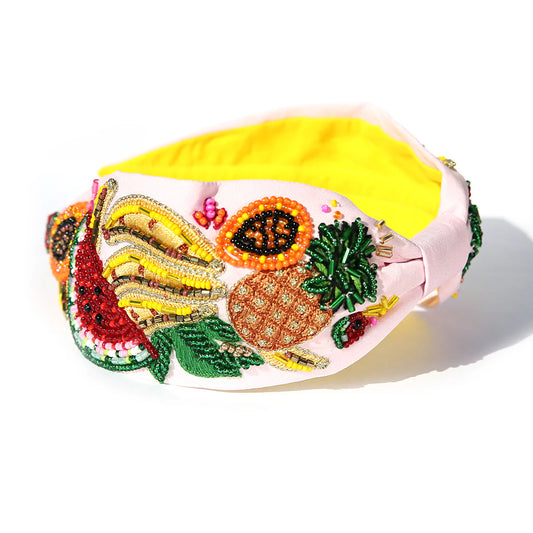 Fruit Salad Beaded Headband Pink