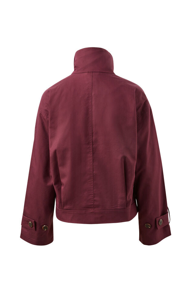 Maroon jacket on a white background