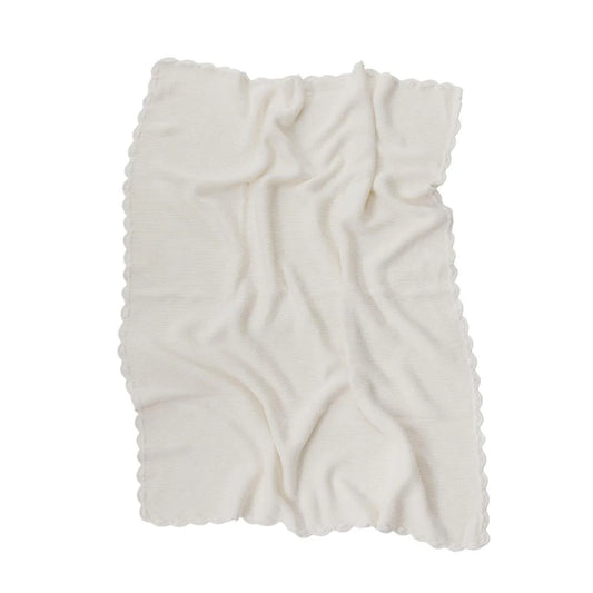 White textured blanket on a white background
