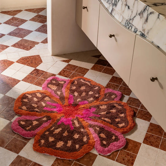 Pink Flower Bath Mat