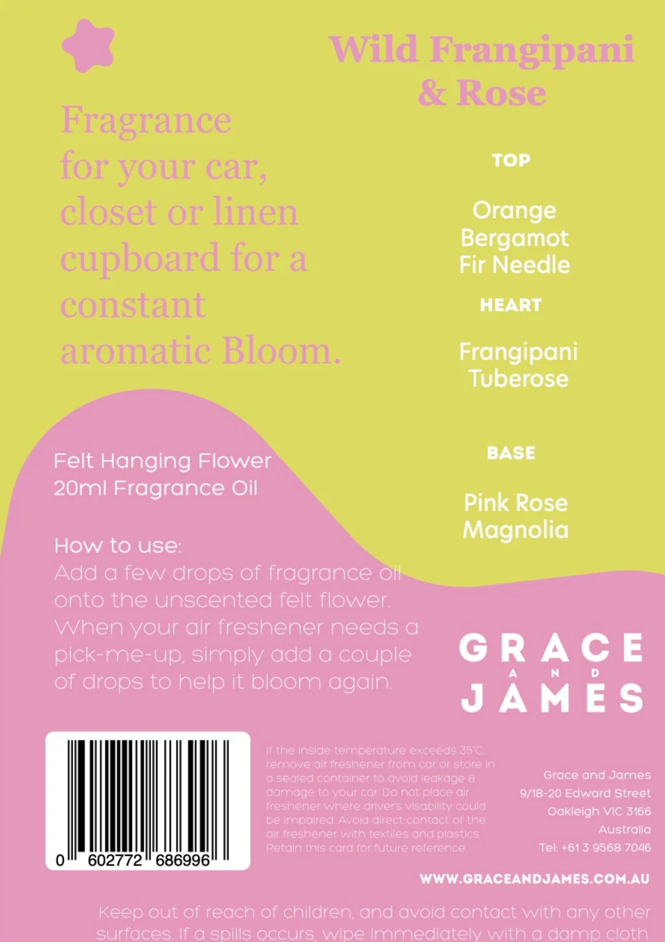 Frangipani + Rose Bloom Air Freshener