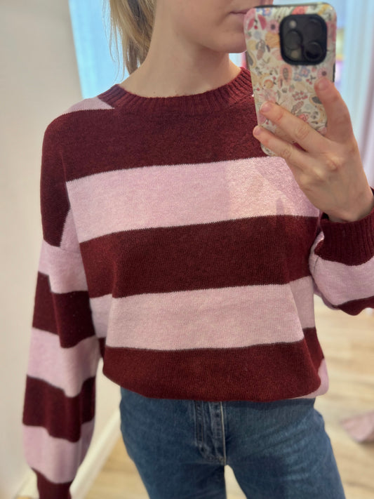 Brady Knit Wine + Pink