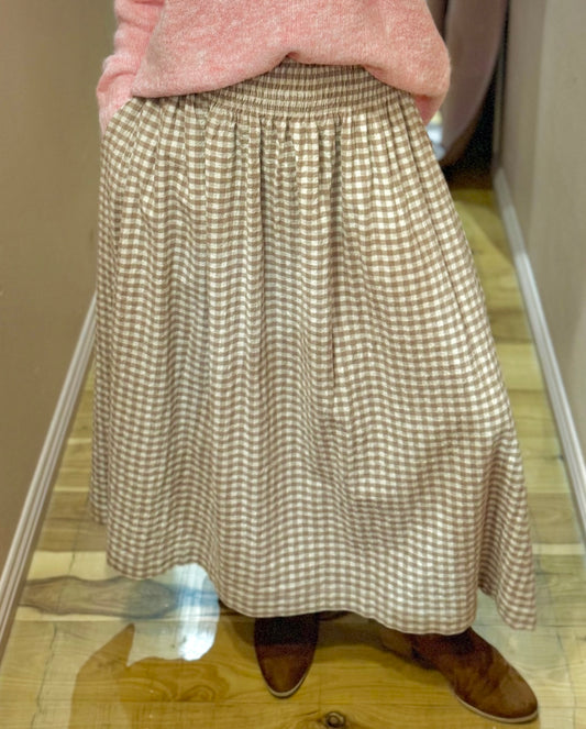 Elsie Skirt Clay Check