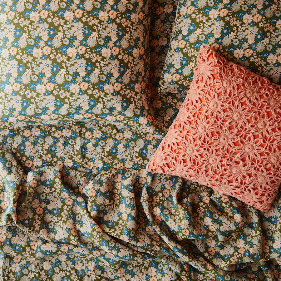 Loveat Khaki Linen Quilt Cover