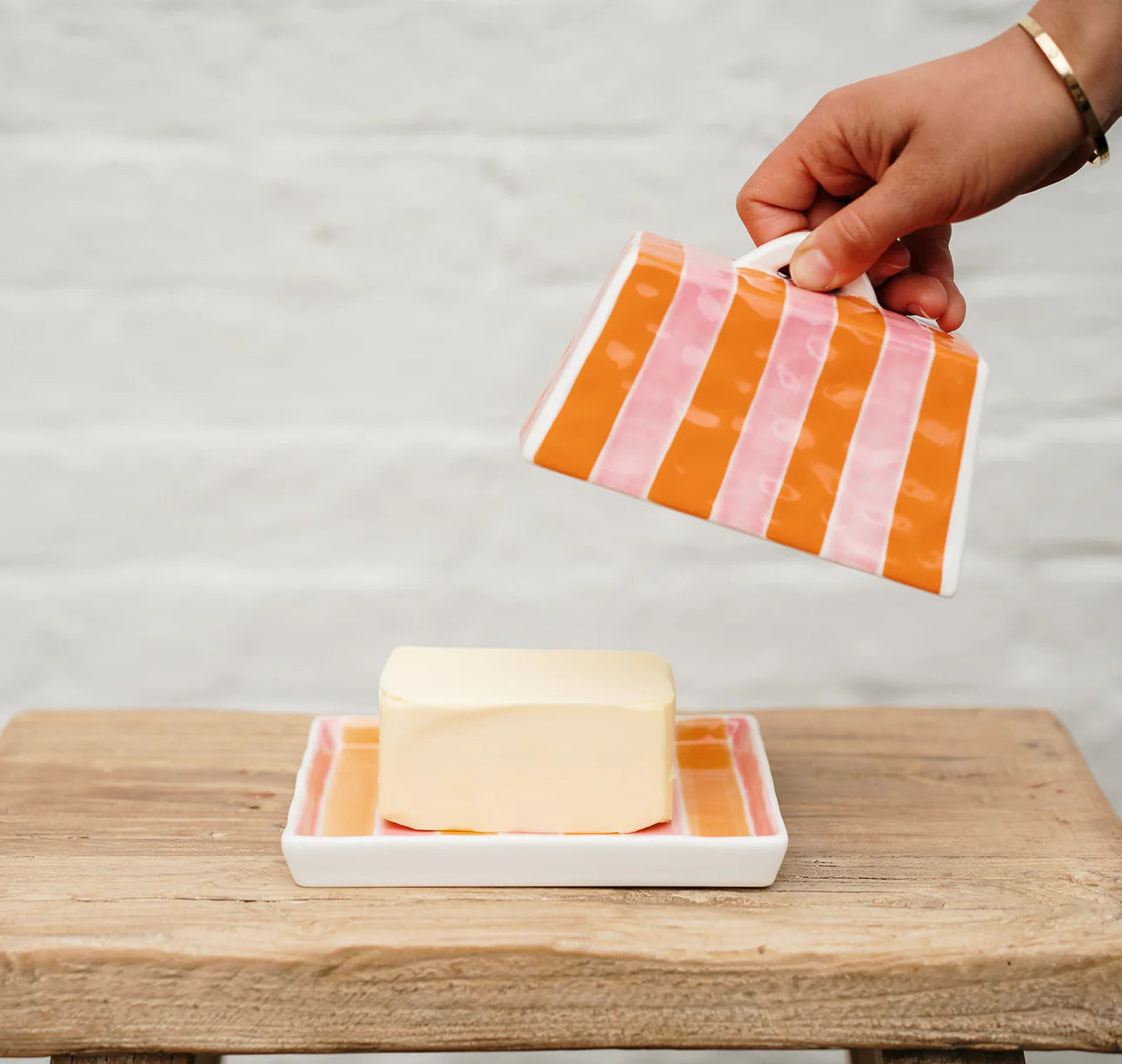 Pink + Orange Butter Dish