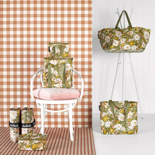 Beach Bag Khaki Floral