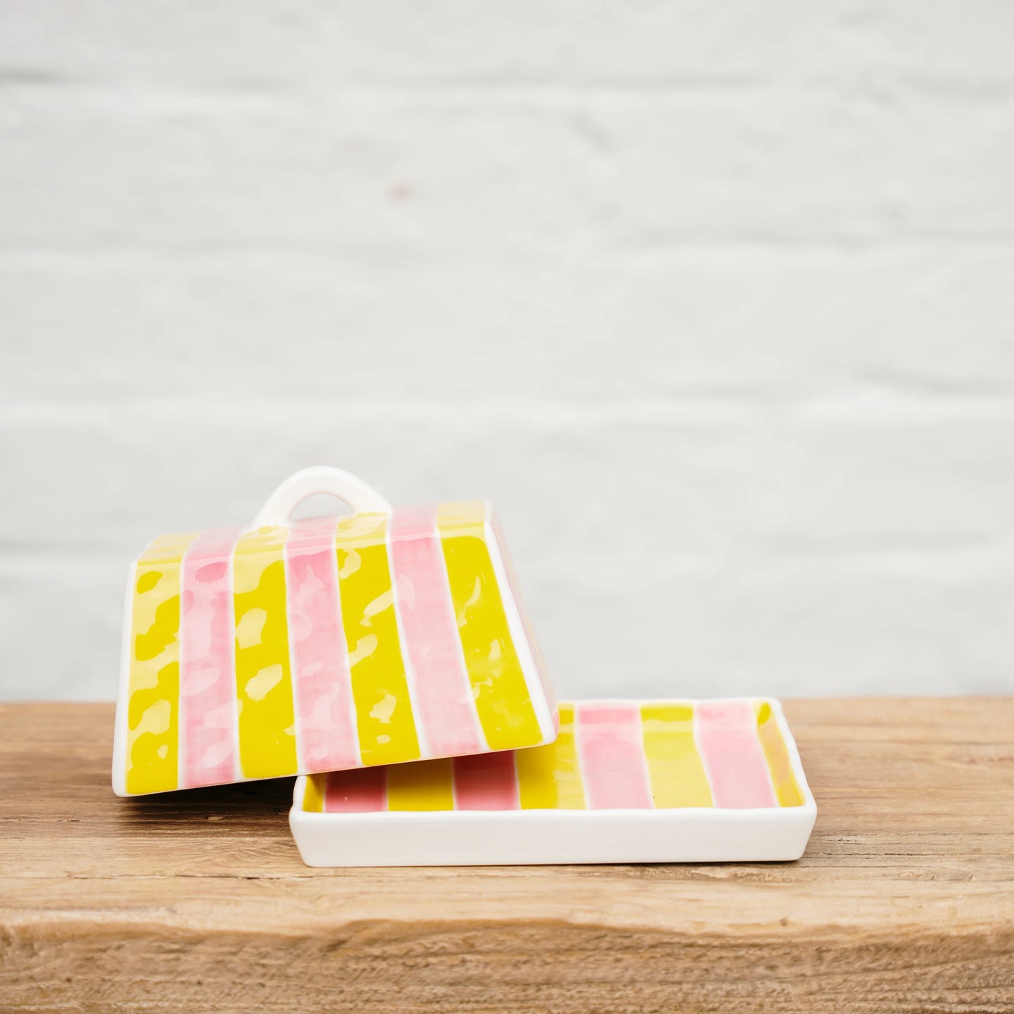 Pink + Yellow Butter Dish