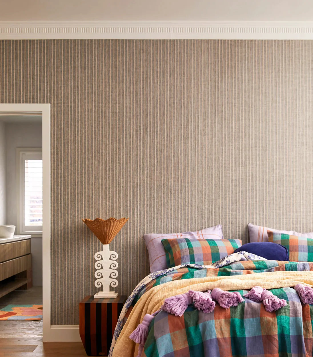Skyline Tartan Linen Quilt Cover