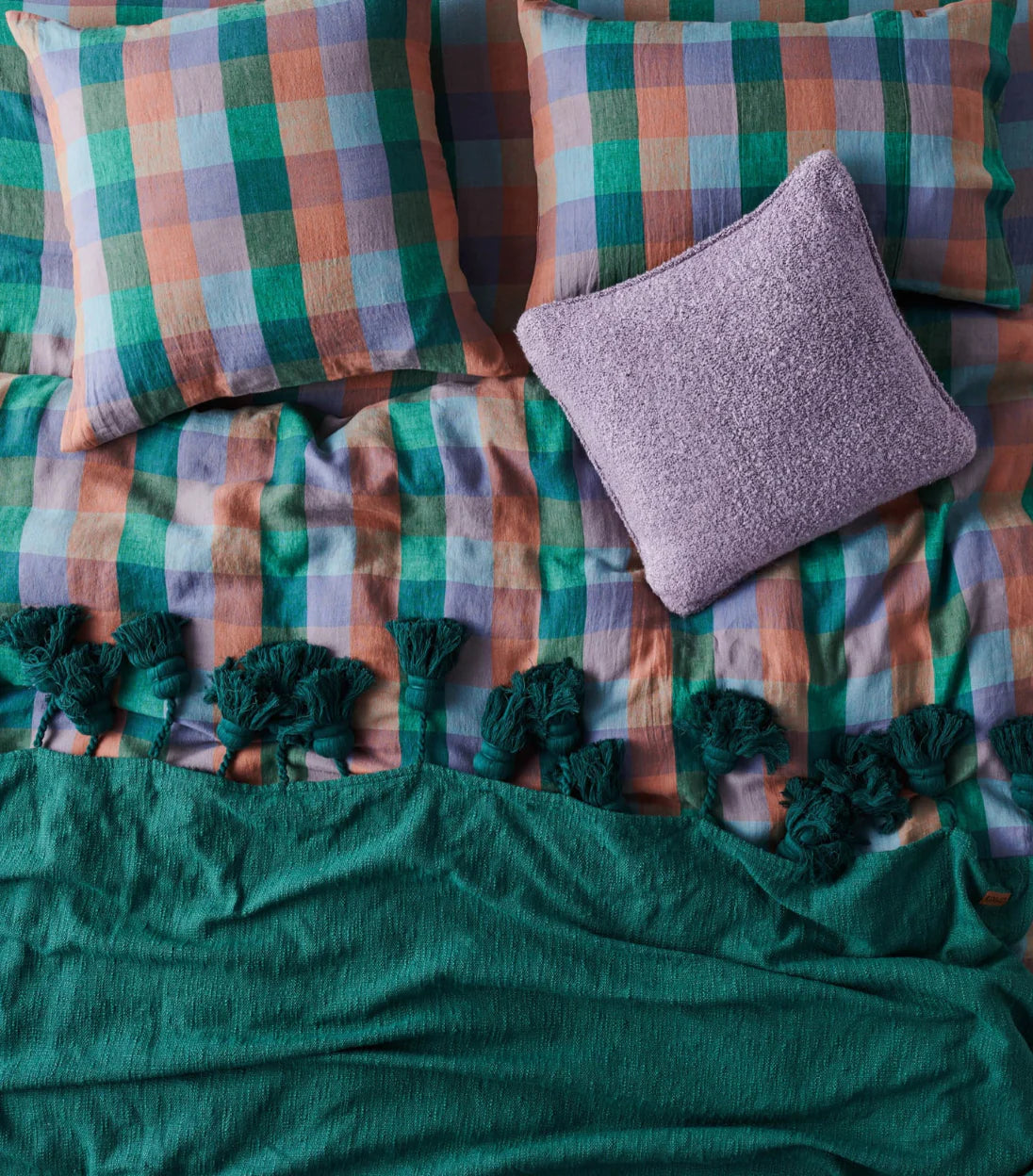 Skyline Tartan Linen Quilt Cover