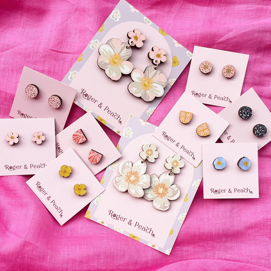 Pretty Studs - Pink Flower