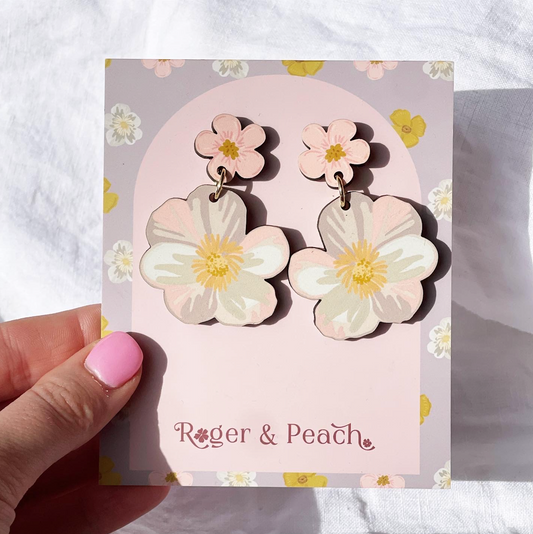 Flower Earring - Pink