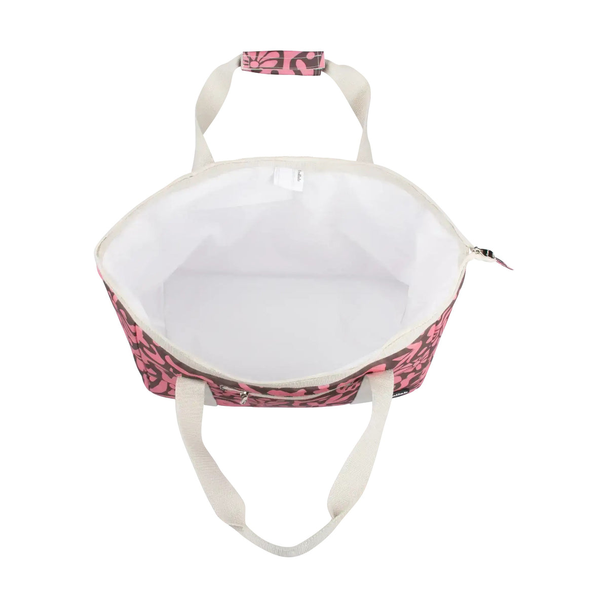 Inside of tote bag on white background