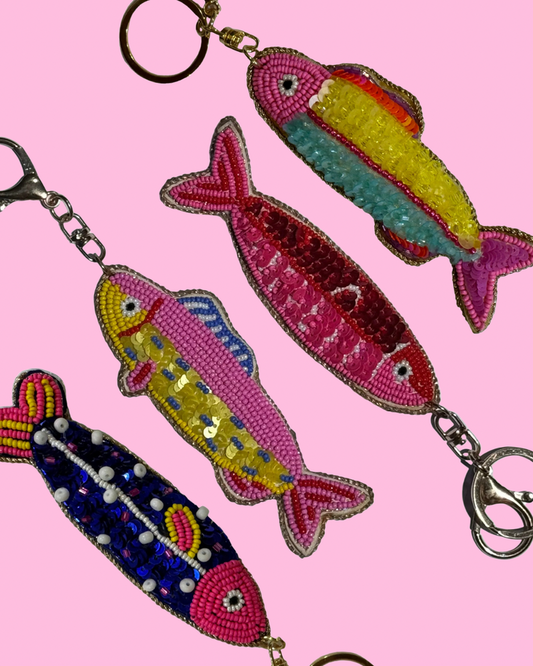 Tropical Fish Keyring - Navy Spot
