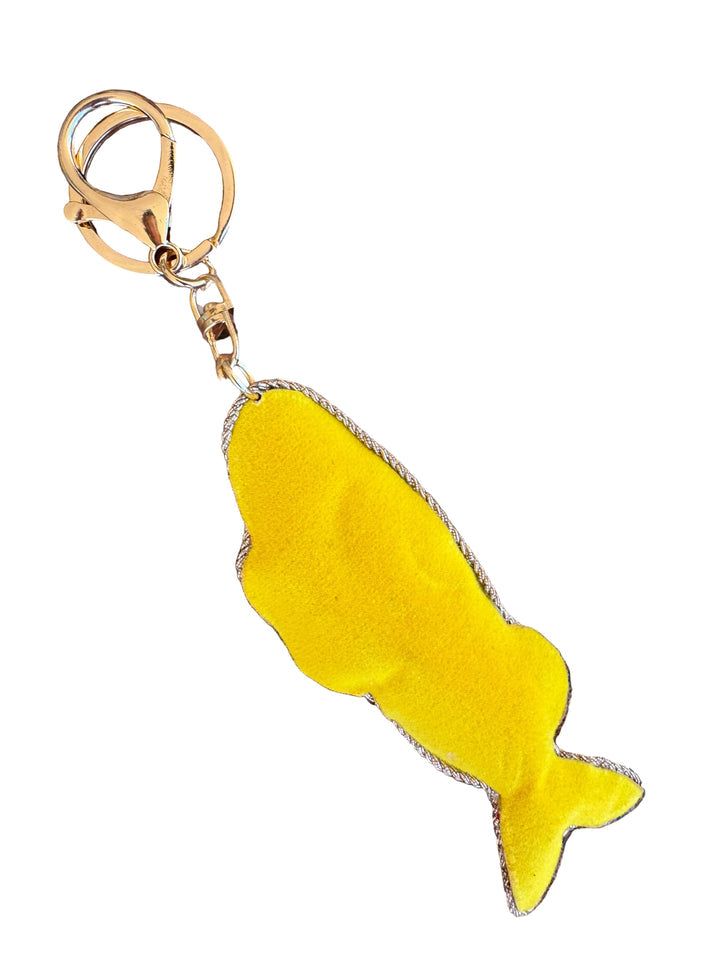 Tropical Fish Keyring - Yellow + Aqua