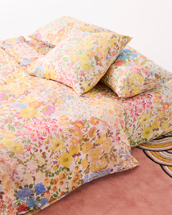Forever Floral Butter Euro Pillowcase Set