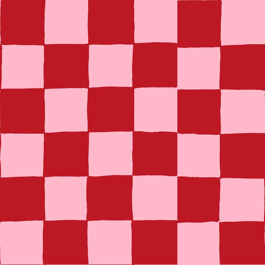 Red Pink Check Amelie Shower Cap