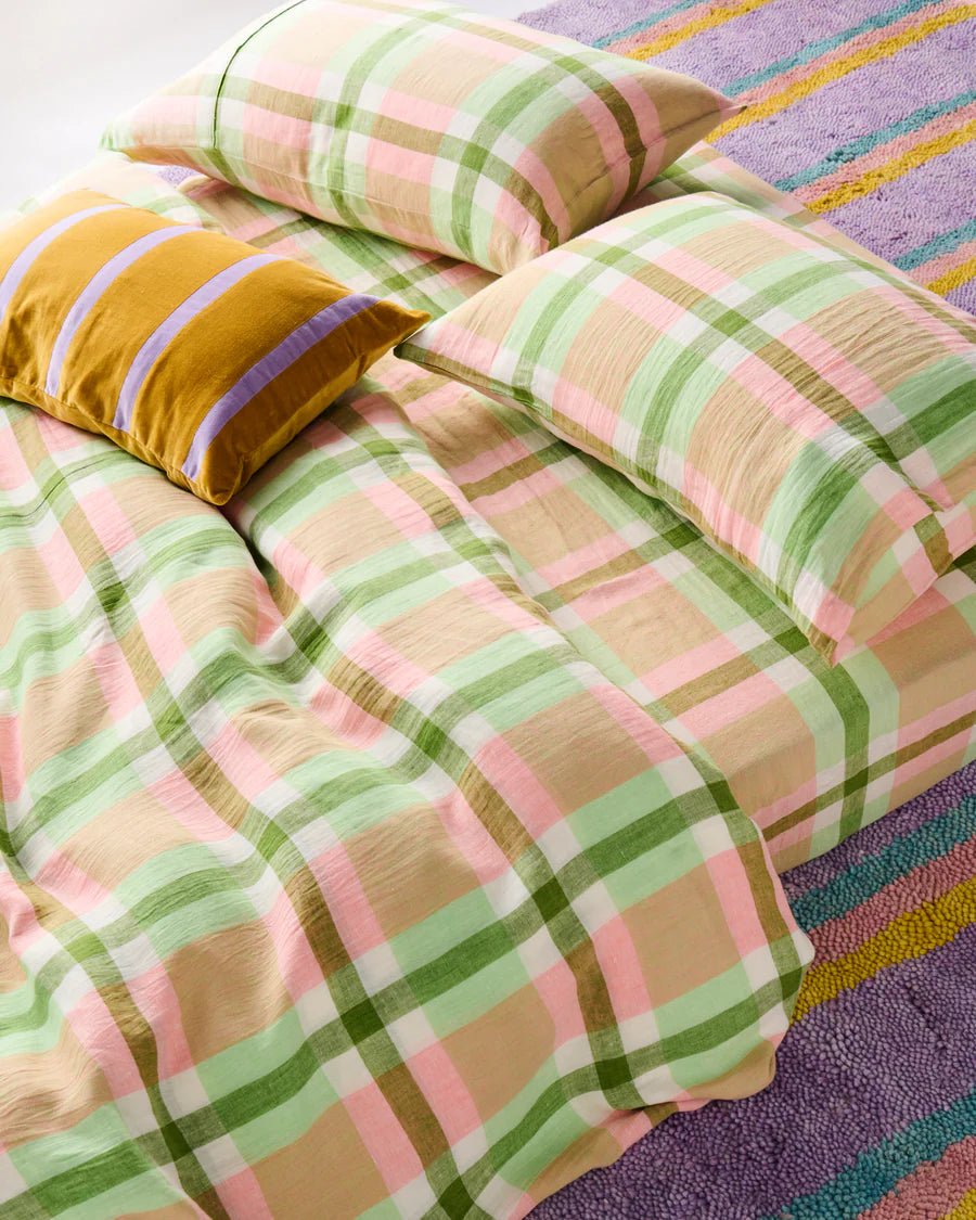 Pistachio Tartan Pillowcase Set