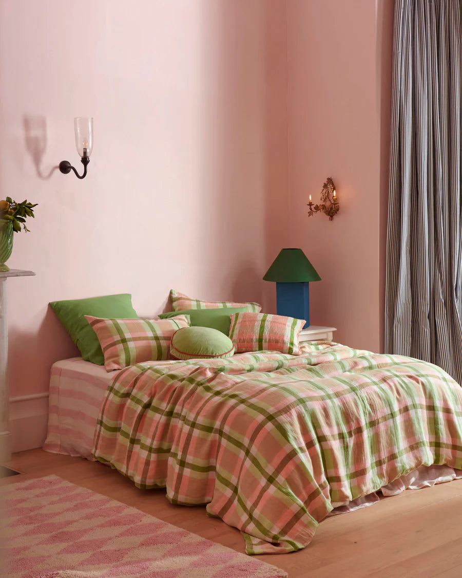 Pistachio Tartan Pillowcase Set
