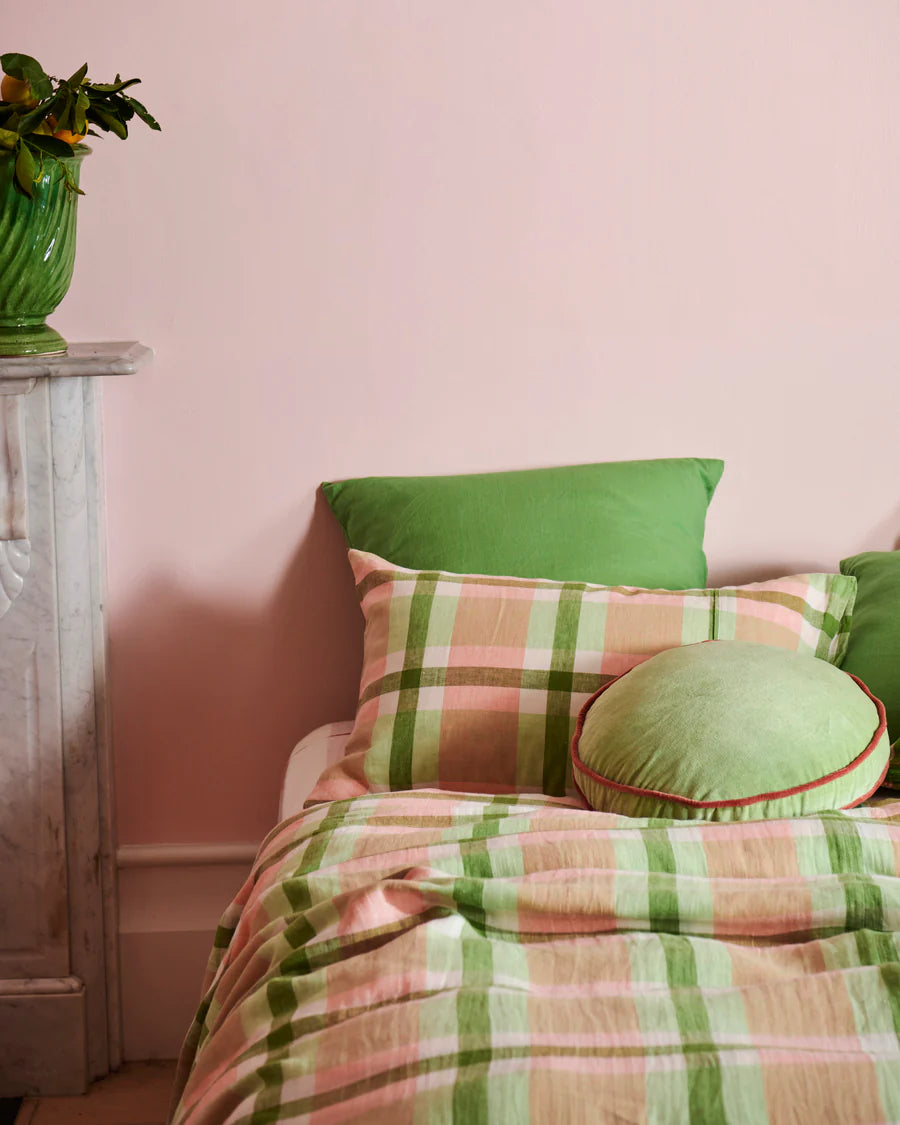 Pistachio Tartan Pillowcase Set