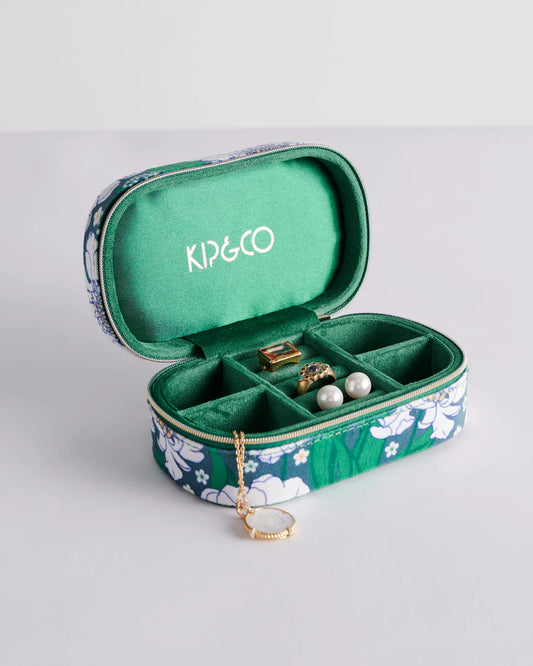 Tumbling Flowers Travel Velvet Jewellery Box