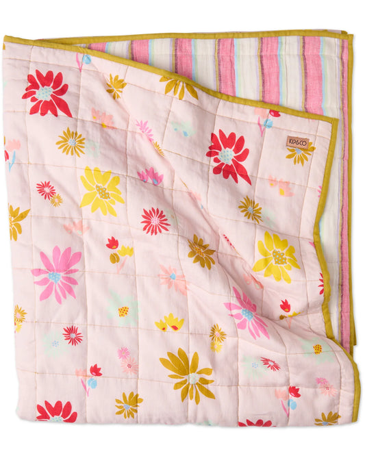 Rise and Shine Reversible Linen Quilted Bedspread