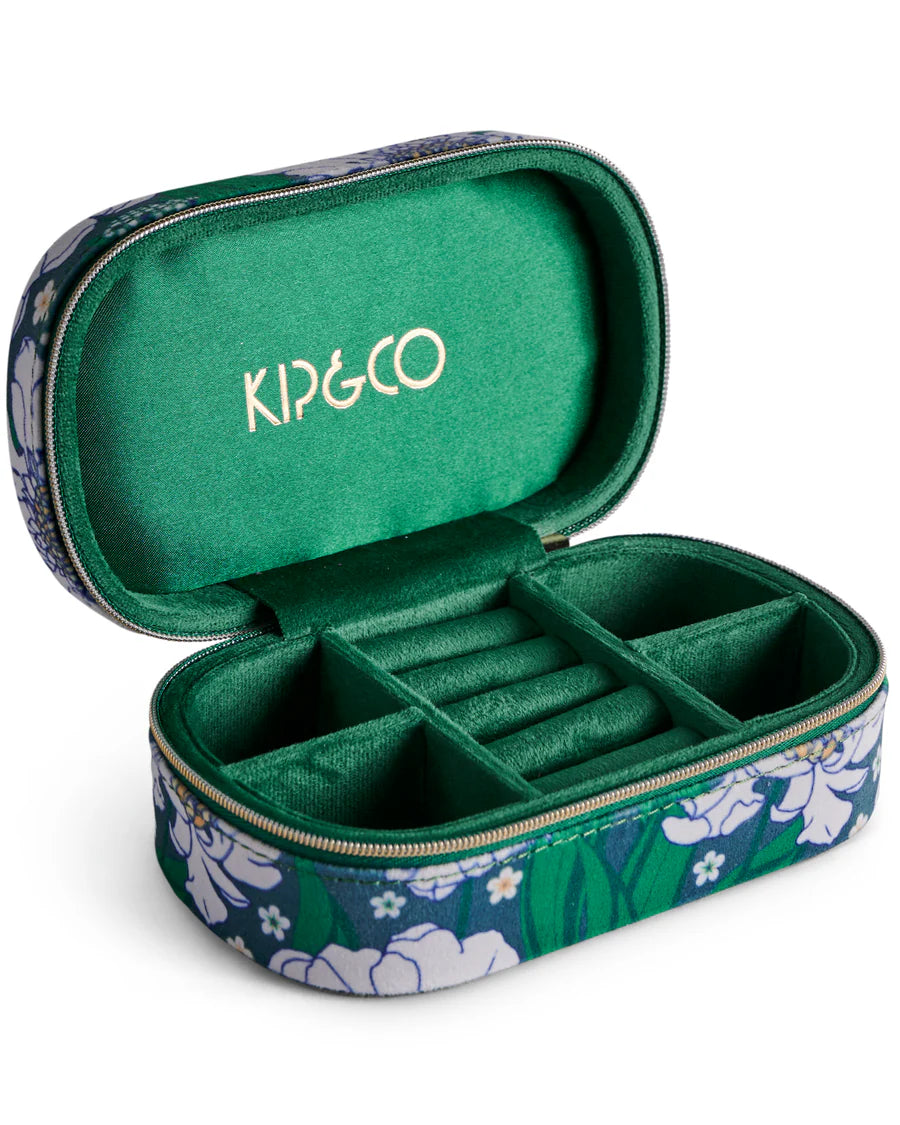 Tumbling Flowers Travel Velvet Jewellery Box