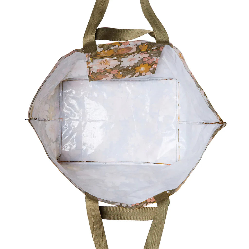 Beach Bag Khaki Floral