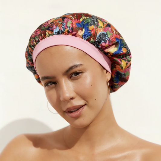 Satin Sleep Bonnet - Jungle Animal