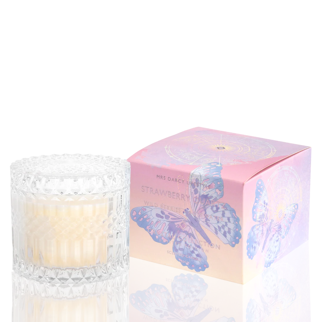 Candle Strawberry Quartz - Wild Berries + Rosewater (Petite)
