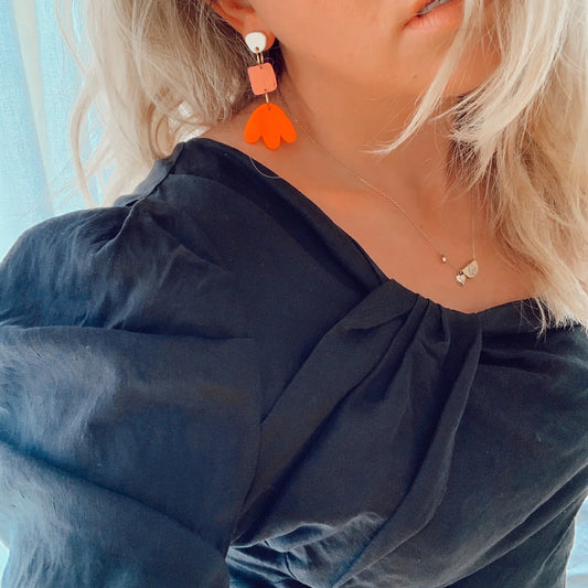 Jenna Earrings Gold + Black