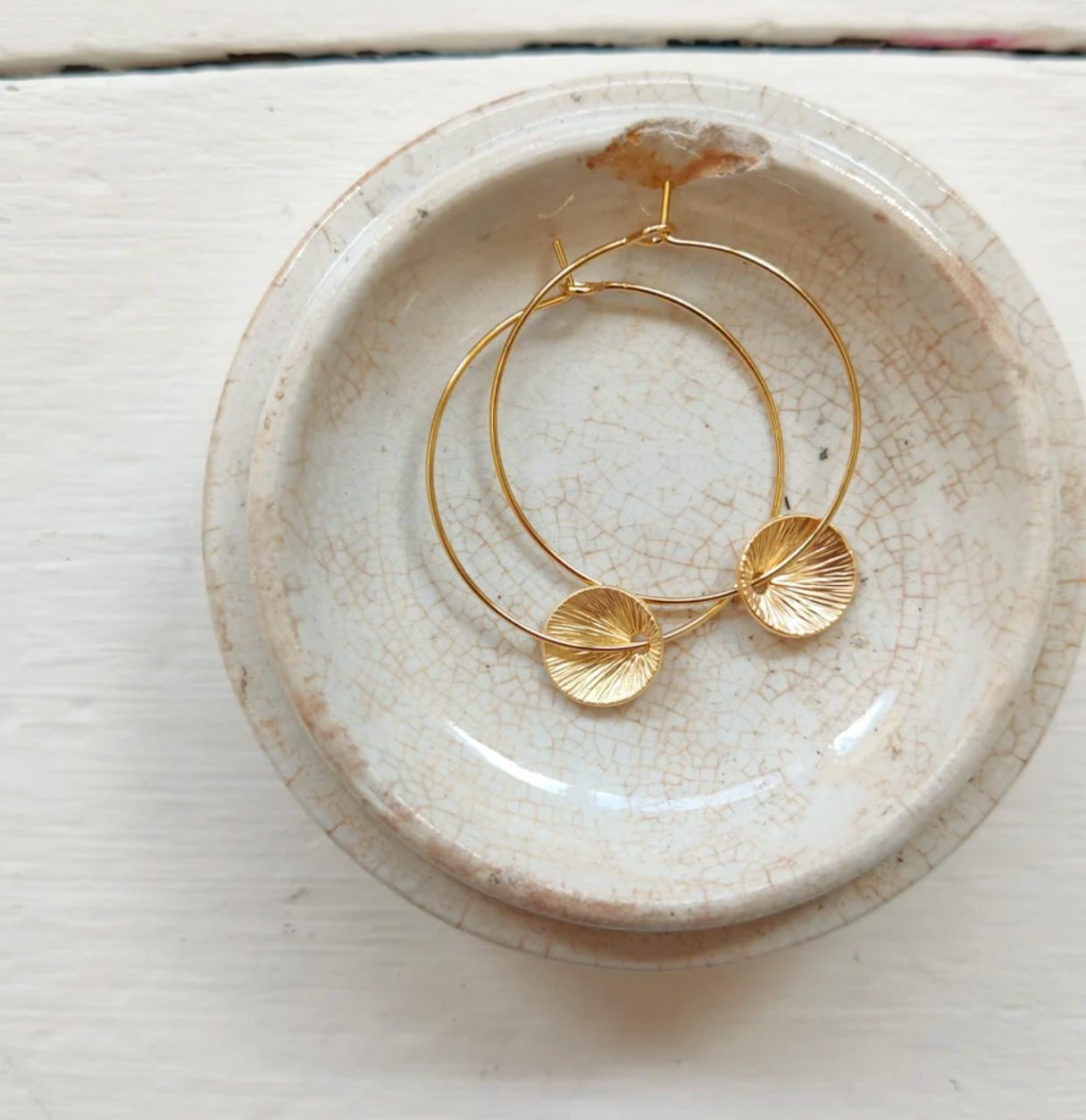 Gold Disc Hoops