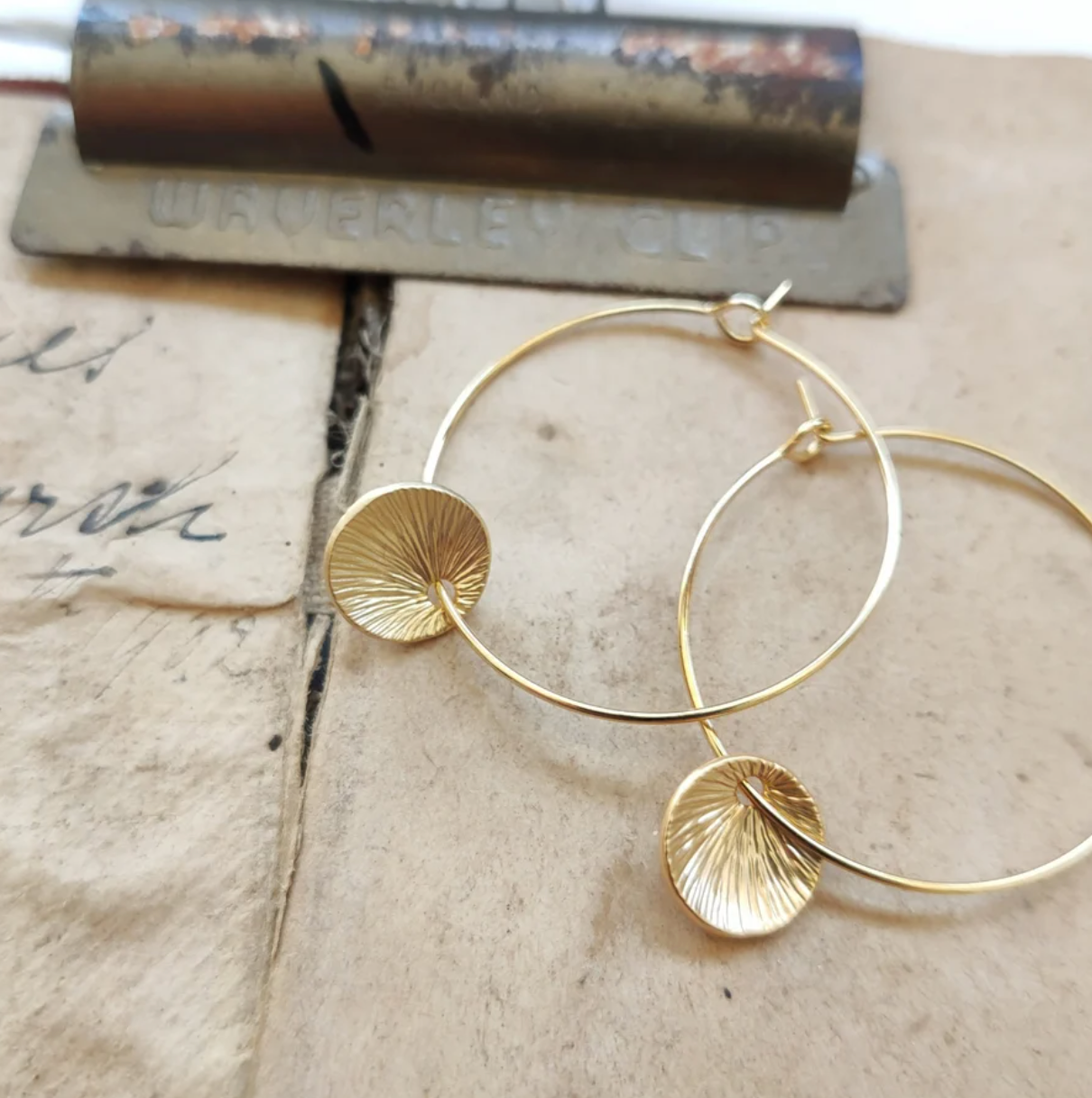 Gold Disc Hoops