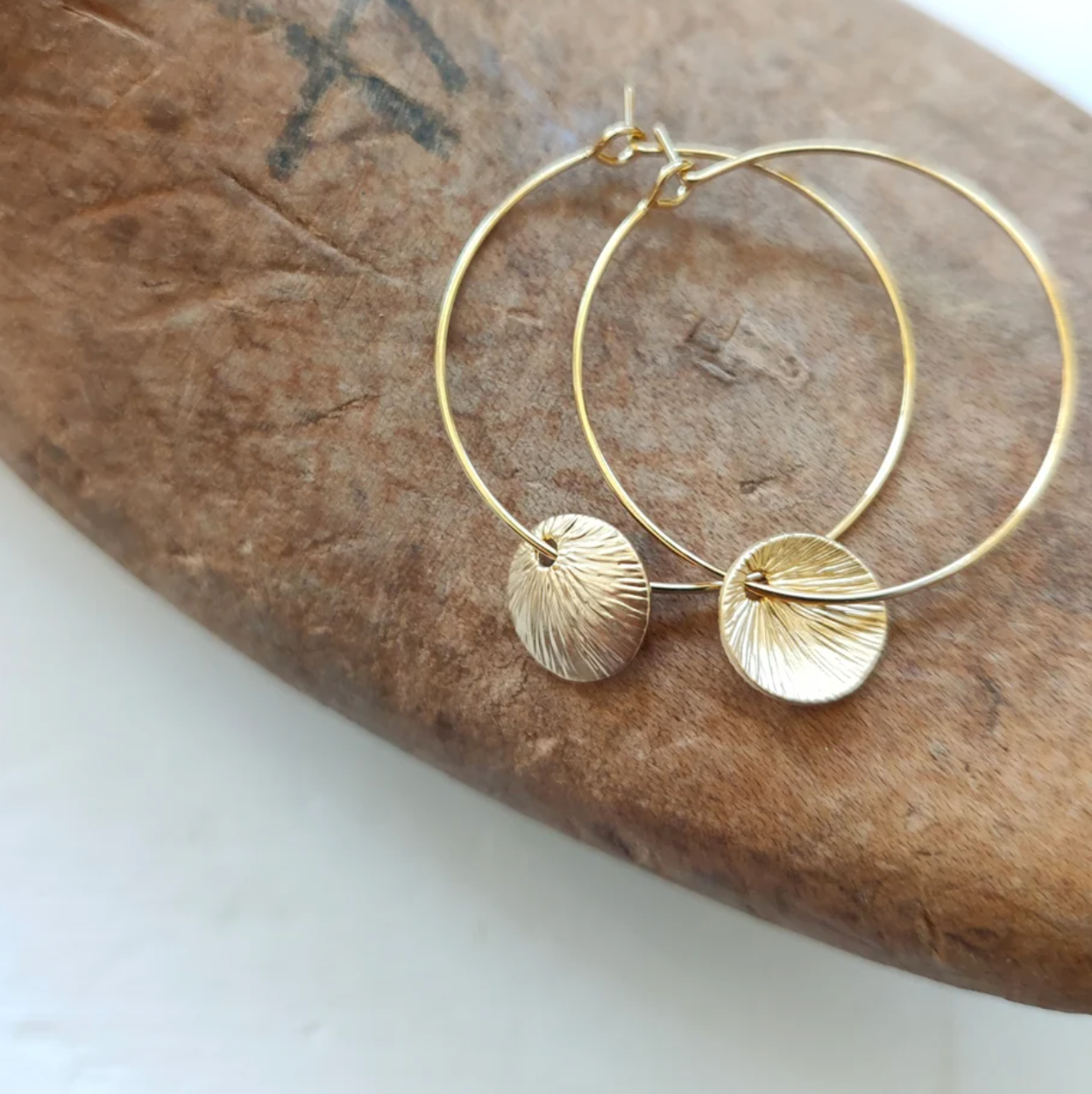 Gold Disc Hoops