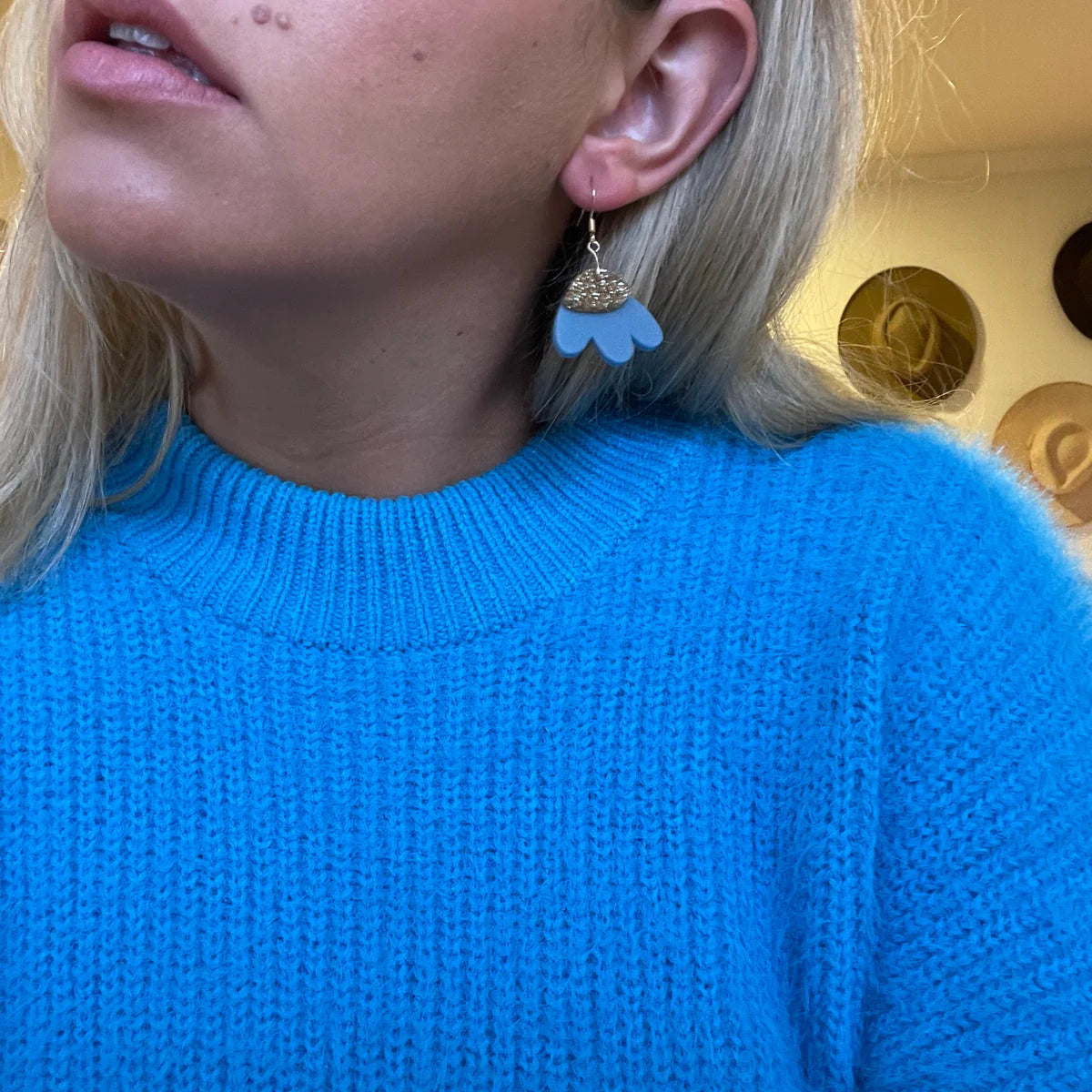 Elle Earrings Blue Gold