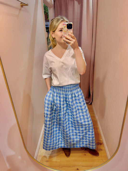Elsie Skirt Blue Check