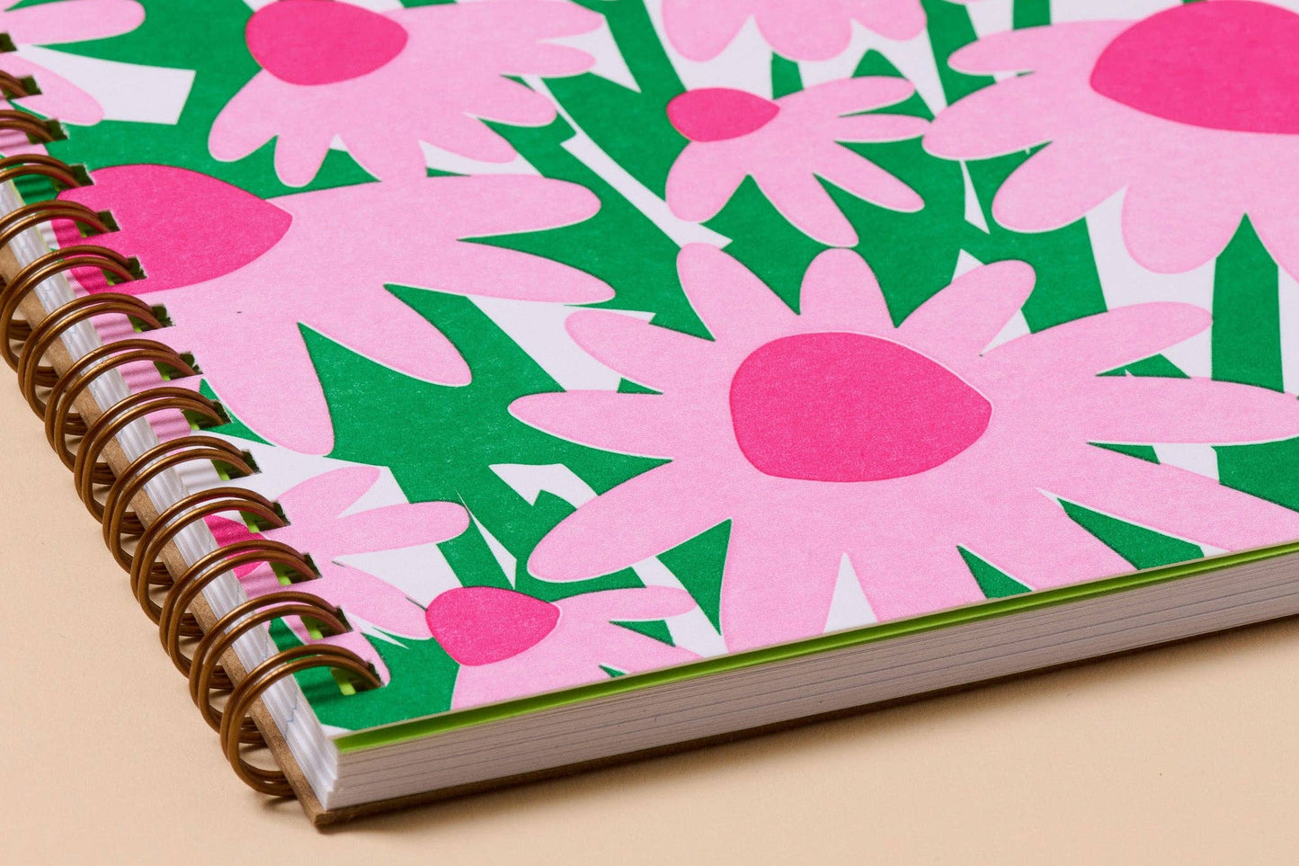 Letterpress A5 Spiral Notebook - Coneflower