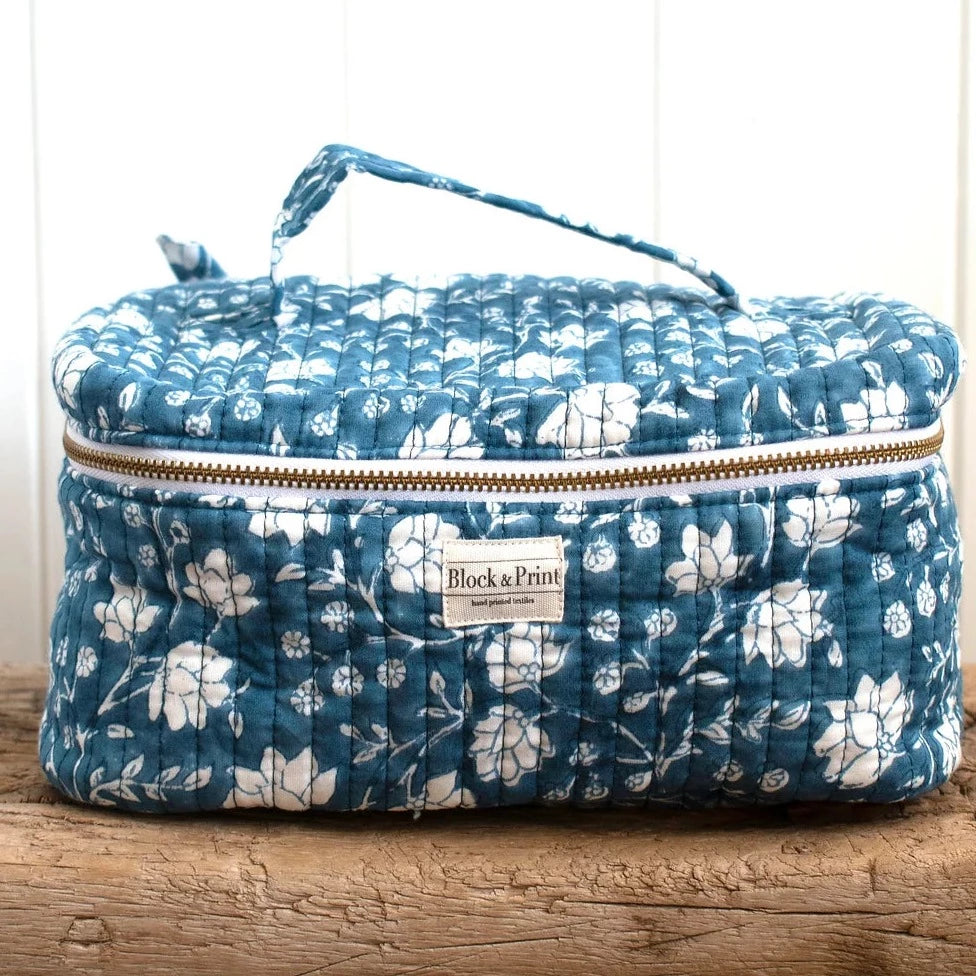Blue Daisy Vanity Bag