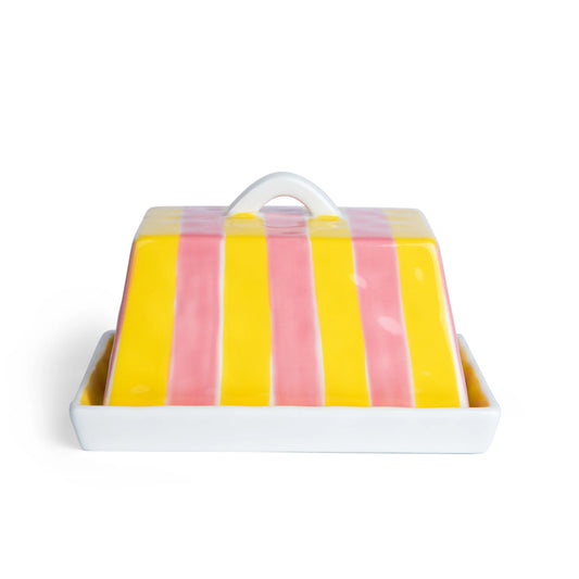 Pink + Yellow Butter Dish