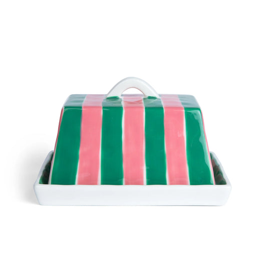 Pink + Green Butter Dish