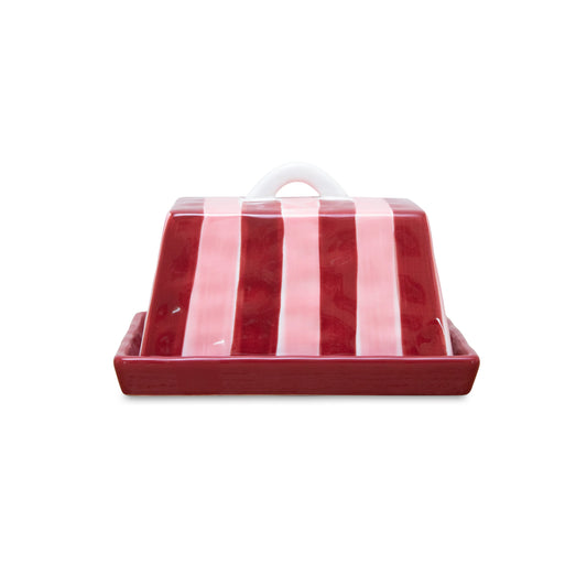 Pink + Burgundy Butter Dish