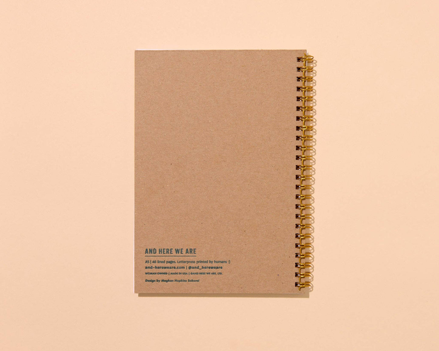 Letterpress A5 Spiral Notebook - Coneflower
