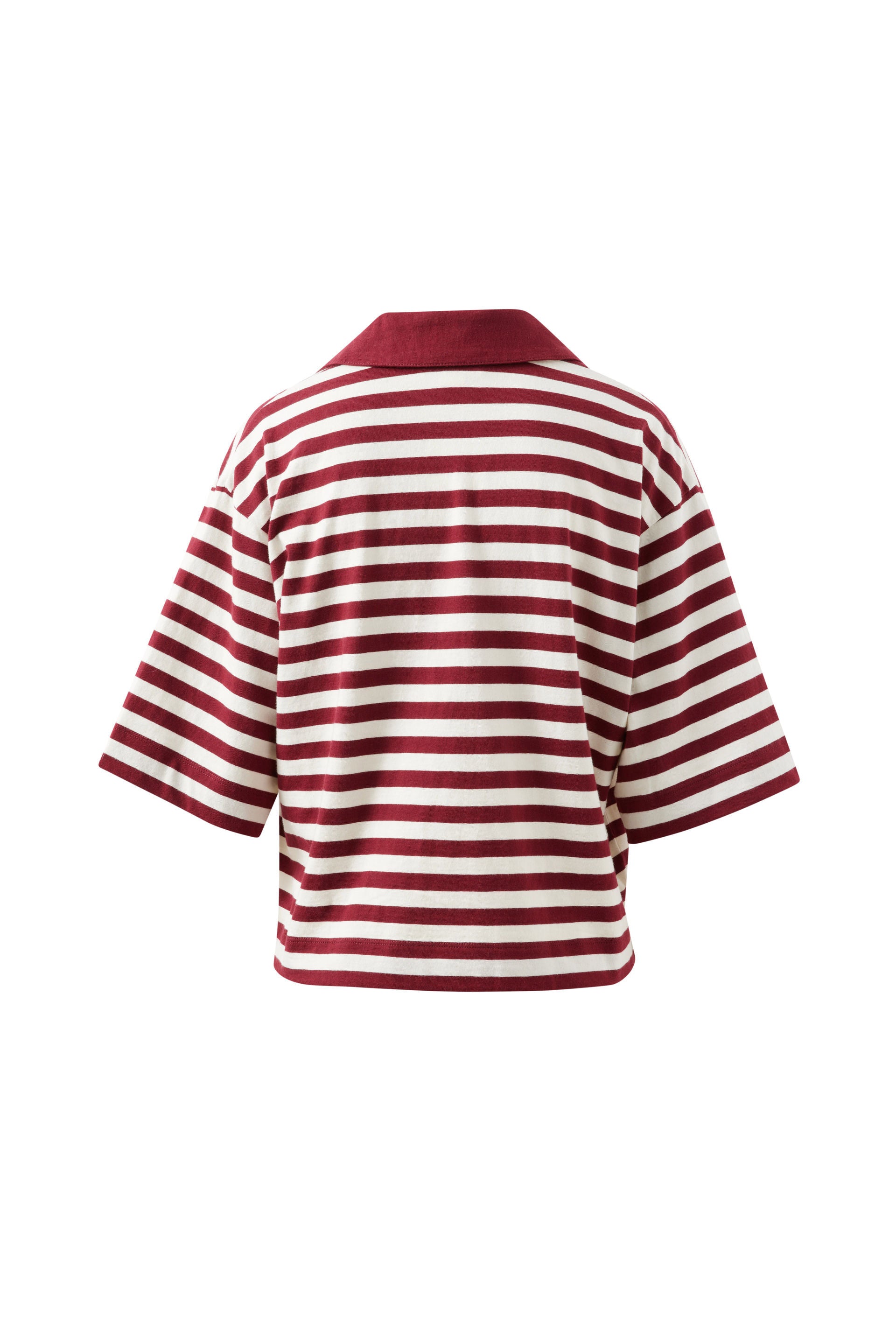 Red and white striped shirt on a white background