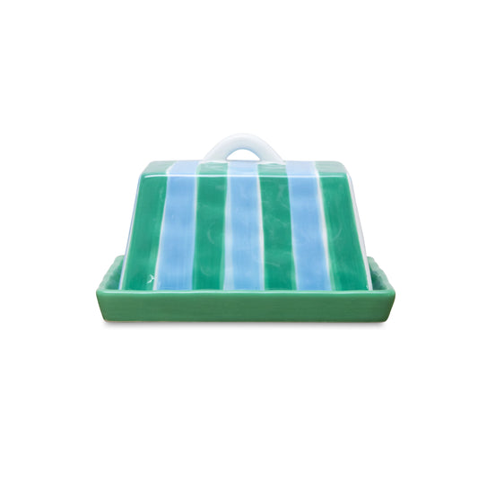 Cornflower + Green Butter Dish