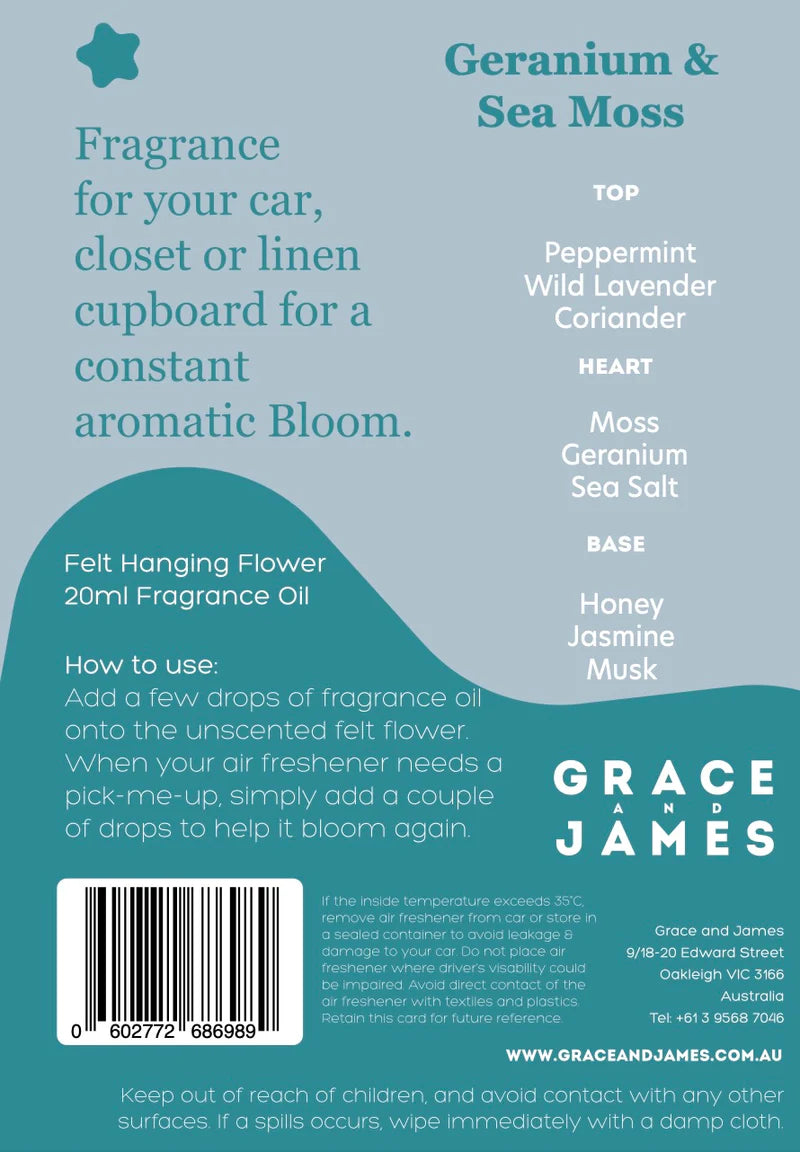 Geranium + Sea Moss Bloom Air Freshener
