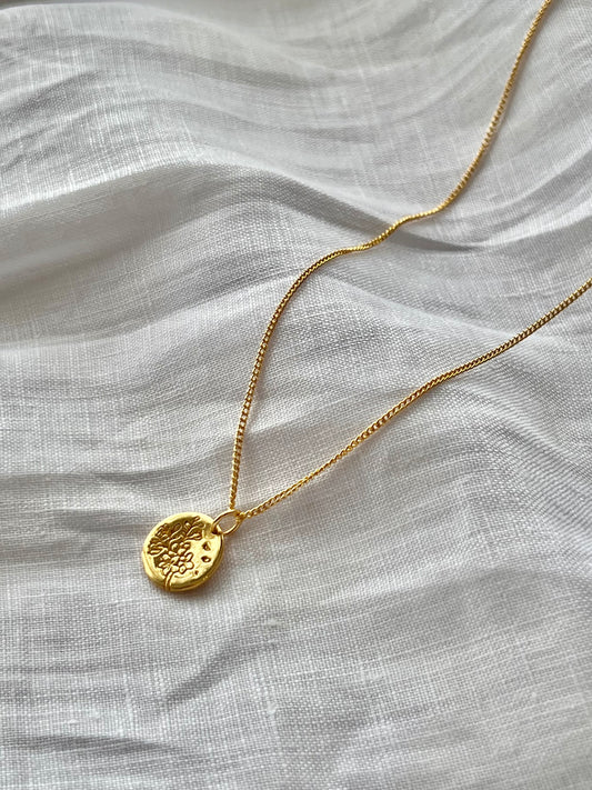 Engraved Flower Necklace
